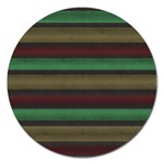 Stripes Green Red Yellow Grey Magnet 5  (Round) Front