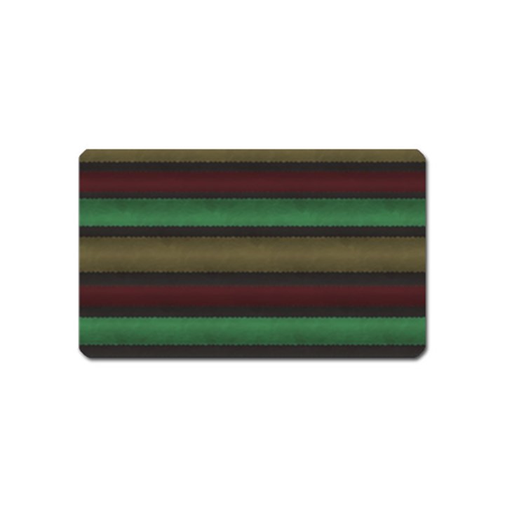 Stripes Green Red Yellow Grey Magnet (Name Card)