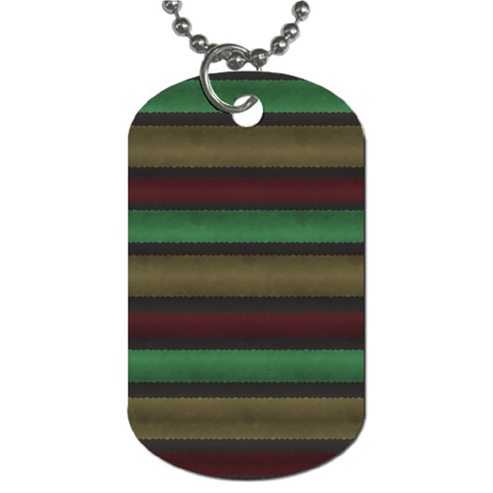 Stripes Green Red Yellow Grey Dog Tag (One Side)