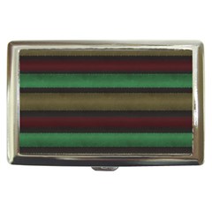 Stripes Green Red Yellow Grey Cigarette Money Case by BrightVibesDesign