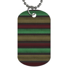 Stripes Green Red Yellow Grey Dog Tag (Two Sides)