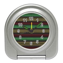 Stripes Green Red Yellow Grey Travel Alarm Clock