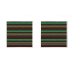 Stripes Green Red Yellow Grey Cufflinks (square) by BrightVibesDesign