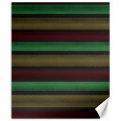 Stripes Green Red Yellow Grey Canvas 8  x 10 