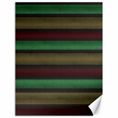 Stripes Green Red Yellow Grey Canvas 18  x 24 