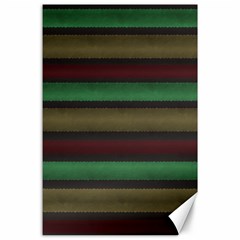 Stripes Green Red Yellow Grey Canvas 24  x 36 