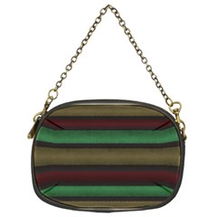 Stripes Green Red Yellow Grey Chain Purse (Two Sides)