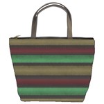 Stripes Green Red Yellow Grey Bucket Bag Front