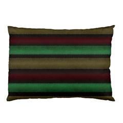 Stripes Green Red Yellow Grey Pillow Case