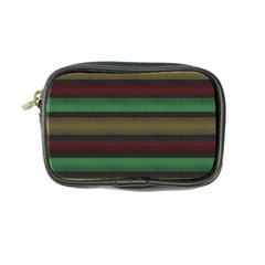 Stripes Green Red Yellow Grey Coin Purse by BrightVibesDesign