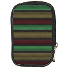 Stripes Green Red Yellow Grey Compact Camera Leather Case