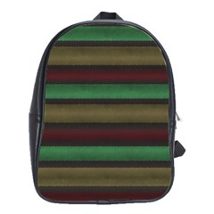 Stripes Green Red Yellow Grey School Bag (Large)