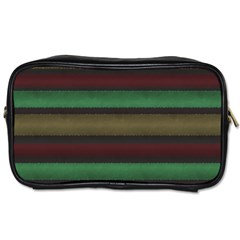 Stripes Green Red Yellow Grey Toiletries Bag (one Side) by BrightVibesDesign