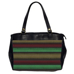 Stripes Green Red Yellow Grey Oversize Office Handbag (2 Sides)