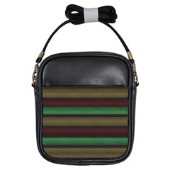 Stripes Green Red Yellow Grey Girls Sling Bag