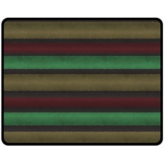 Stripes Green Red Yellow Grey Fleece Blanket (Medium) 