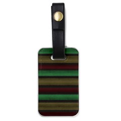 Stripes Green Red Yellow Grey Luggage Tags (One Side) 