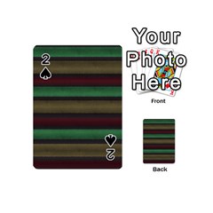 Stripes Green Red Yellow Grey Playing Cards 54 (mini) by BrightVibesDesign