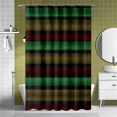 Stripes Green Red Yellow Grey Shower Curtain 48  x 72  (Small) 