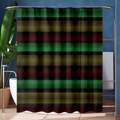 Stripes Green Red Yellow Grey Shower Curtain 60  x 72  (Medium) 