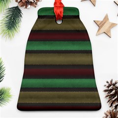 Stripes Green Red Yellow Grey Ornament (Bell)