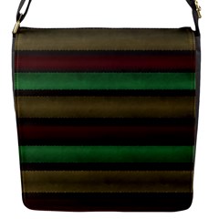 Stripes Green Red Yellow Grey Flap Closure Messenger Bag (S)