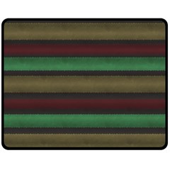 Stripes Green Red Yellow Grey Double Sided Fleece Blanket (medium)  by BrightVibesDesign