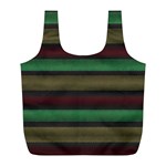 Stripes Green Red Yellow Grey Full Print Recycle Bag (L) Front