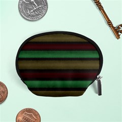 Stripes Green Red Yellow Grey Accessory Pouch (small) by BrightVibesDesign