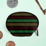 Stripes Green Red Yellow Grey Accessory Pouch (Small) Front