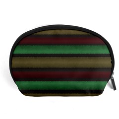 Stripes Green Red Yellow Grey Accessory Pouch (large) by BrightVibesDesign