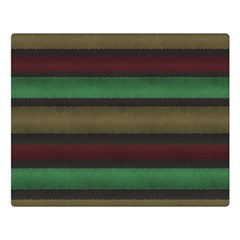 Stripes Green Red Yellow Grey Double Sided Flano Blanket (Large) 