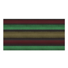 Stripes Green Red Yellow Grey Satin Shawl