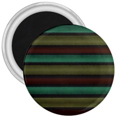 Stripes Green Yellow Brown Grey 3  Magnets by BrightVibesDesign