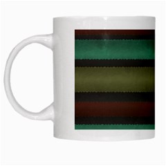 Stripes Green Yellow Brown Grey White Mugs by BrightVibesDesign