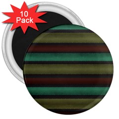 Stripes Green Yellow Brown Grey 3  Magnets (10 Pack)  by BrightVibesDesign