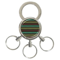 Stripes Green Yellow Brown Grey 3-ring Key Chains by BrightVibesDesign