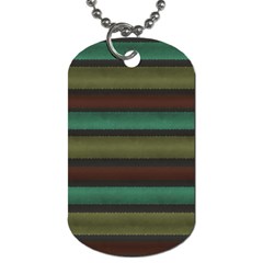 Stripes Green Yellow Brown Grey Dog Tag (one Side) by BrightVibesDesign