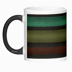 Stripes Green Yellow Brown Grey Morph Mugs by BrightVibesDesign