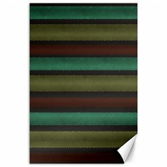 Stripes Green Yellow Brown Grey Canvas 24  X 36  by BrightVibesDesign