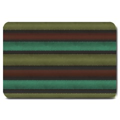 Stripes Green Yellow Brown Grey Large Doormat  by BrightVibesDesign