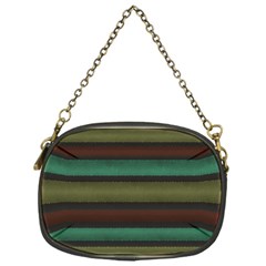 Stripes Green Yellow Brown Grey Chain Purse (one Side) by BrightVibesDesign