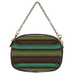 Stripes Green Yellow Brown Grey Chain Purse (two Sides) by BrightVibesDesign