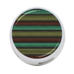 Stripes Green Yellow Brown Grey 4-port Usb Hub (two Sides) by BrightVibesDesign