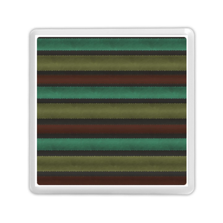 Stripes Green Yellow Brown Grey Memory Card Reader (Square)