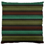 Stripes Green Yellow Brown Grey Large Cushion Case (One Side) Front