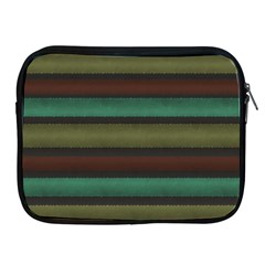 Stripes Green Yellow Brown Grey Apple Ipad 2/3/4 Zipper Cases by BrightVibesDesign