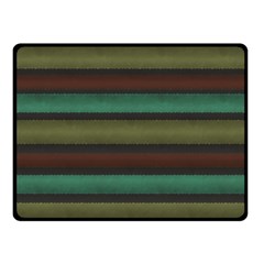 Stripes Green Yellow Brown Grey Double Sided Fleece Blanket (small)  by BrightVibesDesign