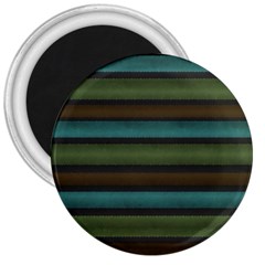 Stripes Teal Yellow Brown Grey 3  Magnets by BrightVibesDesign