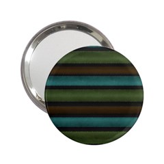 Stripes Teal Yellow Brown Grey 2 25  Handbag Mirrors by BrightVibesDesign